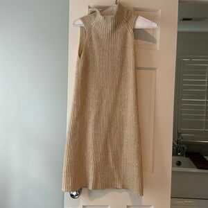 Like New Neutral Knit Mock Neck Mini Dress